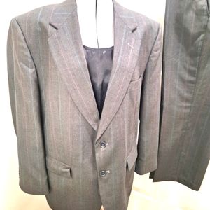 Levi Strauss & Co Grey Pen Striped Suit Jacket W 2  Slacks Vintage Size 40 S